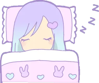 💤 ZZZZ tidur, mimpi, lucu, kawaii, kartun, pastel, tempat tidur, malam whatsapp sticker