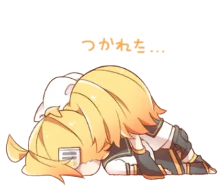 💭 つかれた... anime, manga, lelah, capek, imut, kawaii telegram sticker