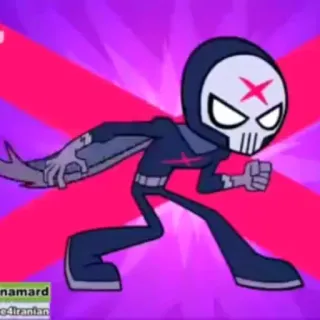 ❌ Red X Teen Titans supereroe, Teen Titans, cattivo, mascherato, cartone animato telegram sticker