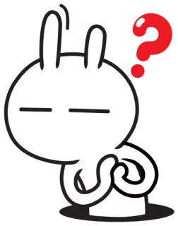 🤔 conejo, pregunta, pensando, reflexionando, dibujos animados, lindo telegram sticker