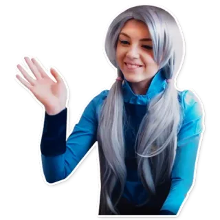 👋 donna, sorridente, che saluta, persona, ragazza telegram sticker