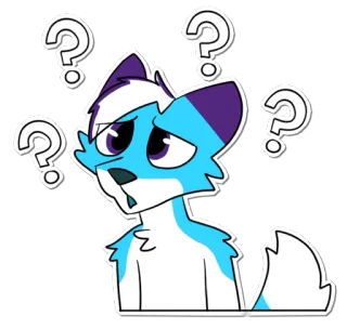 ❓ pertanyaan, hewan, khawatir, bingung, berbulu, rubah whatsapp sticker