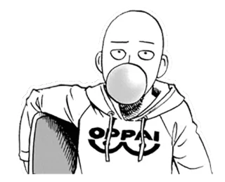 😪 Saitama One-Punch Man OPPAI anime, one-punch man, saitama, oppai, manga telegram sticker