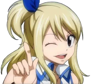 😉 Lucy Fairy Tail Anime, Fairy Tail, Lucy, Dibujo animado, Personaje, Guiño, Rubia whatsapp sticker