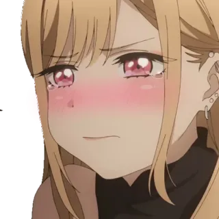 😭 anime, cewek, menangis, malu, tersipu, imut telegram sticker