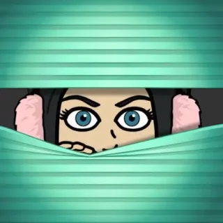 👀 Frau, Jalousien, Verstecken, Schauen, Spähen, Figur telegram sticker