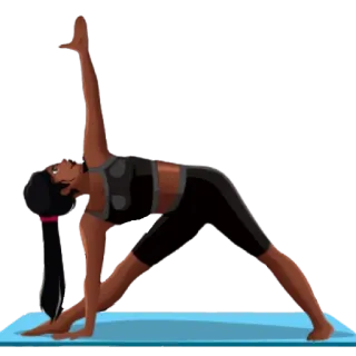 🧘‍♀️ yoga, exercice, fitness, femme, triangle pose, santé telegram sticker