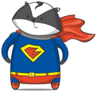 🌟 supereroe, cartone animato, animale, carino, adesivo, eroe whatsapp sticker