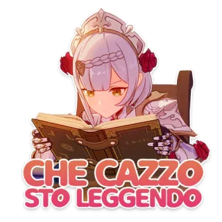 🤔 Noelle Genshin Impact CHE CAZZO STO LEGGENDO Anime, Mädchen, Lesen, Italienisch, Schimpfwort, Genshin Impact, Noelle telegram sticker