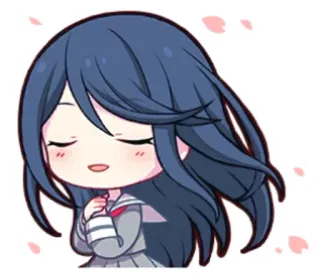 🌟 Anime, Chibi, Uniforme escolar, Bonito, Garota, Desenho animado, Adesivo whatsapp sticker