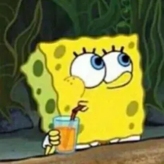 🥢 Spongebob spongebob, cartoon, drinking, meme whatsapp sticker