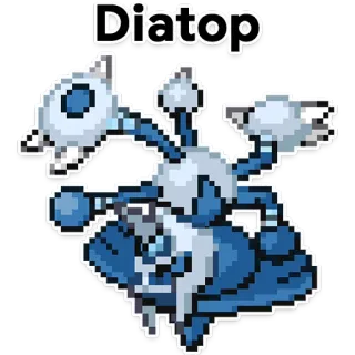 ☀️ Diatop Diatop, ピクセルアート, 青, ロボット, モンスター telegram sticker