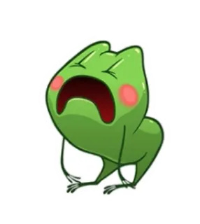 😰 sapo, fofo, chorando, verde, desenho animado, emoji whatsapp sticker