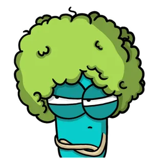 😏 bông cải xanh, rau, hoạt hình, hài hước, thức ăn, xanh lá telegram sticker