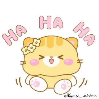 🤣 HA HA HA gato, gatito, dibujos animados, lindo, gracioso, riendo telegram sticker