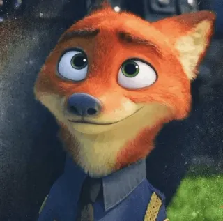 🦊 Nick Wilde Zootopia fuchs, tier, polizist, zoomania, cartoon telegram sticker
