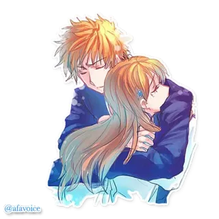 🛡 @afavoice Anime, Para, Przytulanie, Romans, Kreskówka, Sztuka telegram sticker