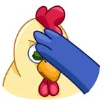🤨 ayam, hewan, kartun, stiker telegram sticker