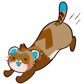 💨 ferret, animal, cute, pet, cartoon, illustration telegram sticker