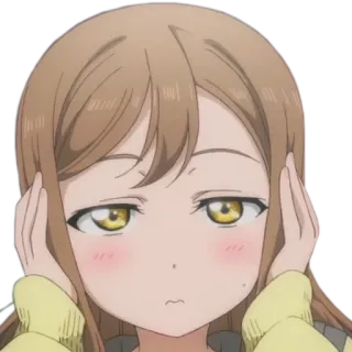 🙉 anime, girl, character, cute, cartoon, expression, bored, annoyed telegram sticker