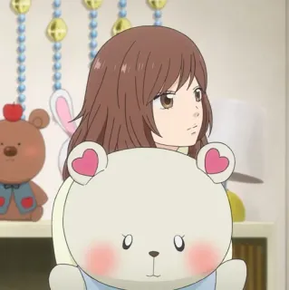 🥡 anime, girl, teddy bear, cute, cartoon telegram sticker
