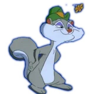 🐰 scoiattolo, cartone animato, animale, cappello, sorridente telegram sticker