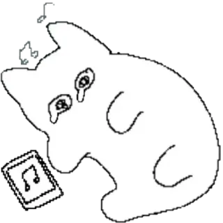 😣 gato, chorando, triste, música, telefone telegram sticker