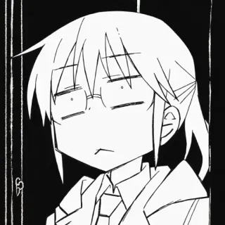💈 Anime, Manga, Gafas, Retrato, Monocromo, Dibujos animados telegram sticker