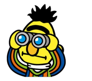 👀 Cartoon, Gelb, Fernglas, Illustration, Augen whatsapp sticker