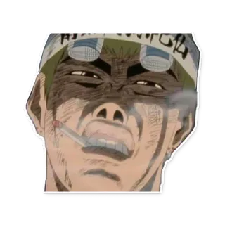 👿 hombre, fumando, cigarrillo, anime, dibujos animados, personaje, retrato whatsapp sticker