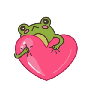 ❤️ лягушка, сердце, милый, животное, наклейка, любовь, мультфильм telegram sticker