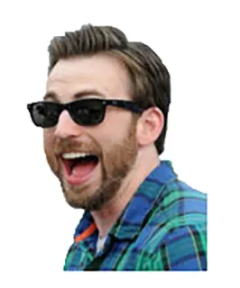 😃 Chris Evans aktor, selebriti, kacamata hitam, potret, pria telegram sticker