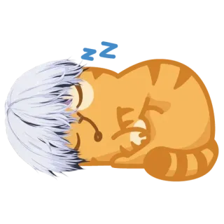 😴 고양이, 애니메이션, 만화, 자는, 귀여운, 동물 telegram sticker