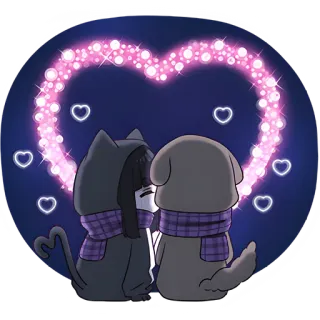 🫶 cat, dog, love, heart, cute, animals telegram sticker