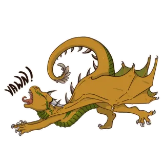 😴 YAWN! dragon, yawning, tired, cartoon, fantasy, animal telegram sticker