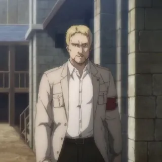 👾 Reiner Braun Attack on Titan アニメ, 進撃の巨人, ライナー・ブラウン, 軍事, キャラクター, 暴力 whatsapp sticker