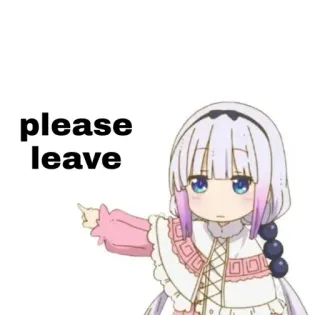 🙂 Kanna Miss Kobayashi's Dragon Maid please leave anime, kanna, dragon maid, please leave, manga, kawaii, cute telegram sticker