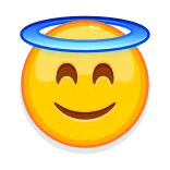 😇 Biểu tượng cảm xúc, Mặt cười, Thiên thần, Hào quang, Ngây thơ, Dễ thương telegram sticker