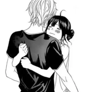 🍉 Anime, Manga, Pareja, Abrazo, Amor, Romance, Afecto telegram sticker