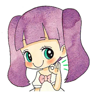 👌 Cartoon, Schattig, Meisje, Personage, Anime, Kawaii telegram sticker