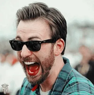🛡 man, sunglasses, portrait, actor, celebrity, open mouth, smile telegram sticker