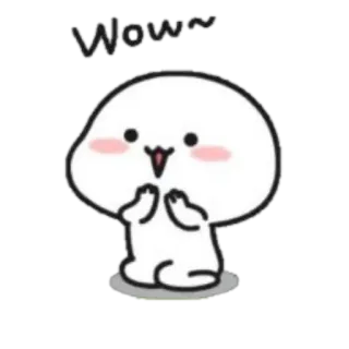 🪐 Wow~ carino, cartone animato, kawaii, felice, eccitato telegram sticker