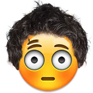 😳 Emoji, Wajah, Terkejut, Kaget, Ekspresi, Seni digital, Gaya rambut whatsapp sticker