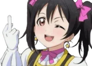 😉 Anime, Stinkefinger, Beleidigend, Unfreundlich, Cartoon, Geste telegram sticker