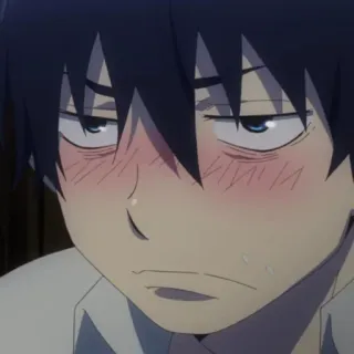 ☁️ Rin Okumura Blue Exorcist anime, blue exorcist, rin okumura, müde, verschwitzt telegram sticker