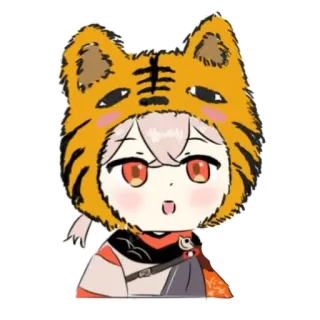 🌟 Anime, Lucu, Kawaii, Stiker, Kartun, Karakter, Harimau telegram sticker