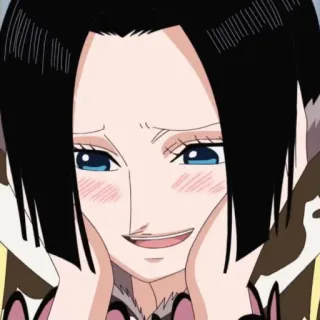 🥰 Boa Hancock One Piece Anime, Mulher, Ruborizar, Fofo, Feliz telegram sticker