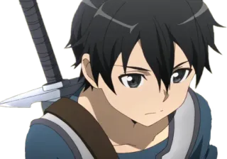 😕 Kirito Sword Art Online anime, character, sword, fantasy, sword art online, kirito telegram sticker