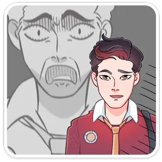 😕 动漫, 卡通, 难过, 学生, 害怕 telegram sticker