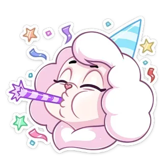 🥳 праздник, вечеринка, мультфильм, счастливый, милый, веселье whatsapp sticker